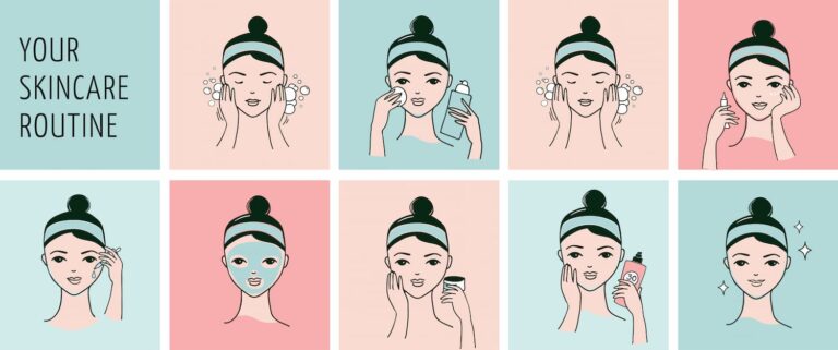 Il s'agit des différentes étapes pour le soin de peau du visage afin d'obtenir une peau en santé.